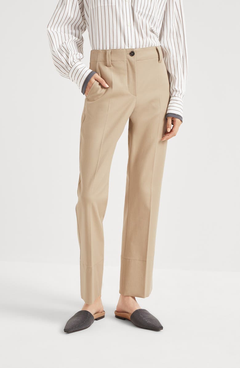 Brunello Cucinelli Kickflare Cigarette trousers, Alternate, color, 