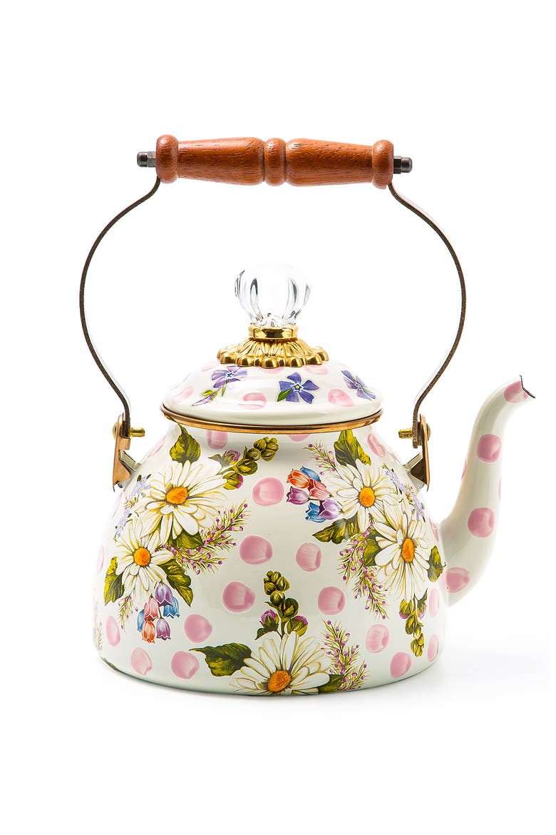 Wildflowers Enameled Steel 2-Quart Tea Kettle, Main, color, MULTI