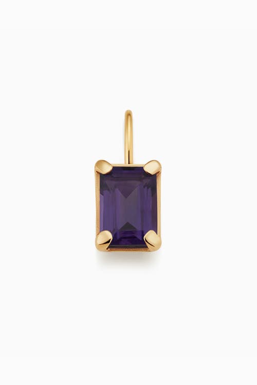 Oradina 14k Gold Date Me Birthstone Pendant Charm In Amethyst - February