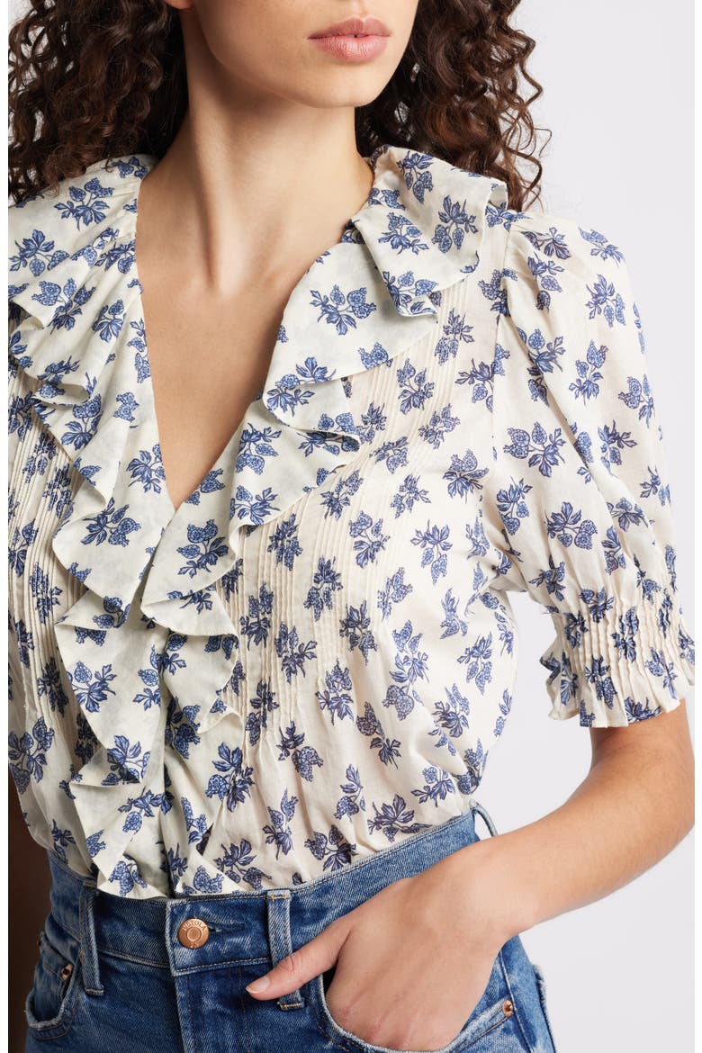 Henri Organic Cotton Voile Top, Alternate, color, BLEU ROSIER FLORAL