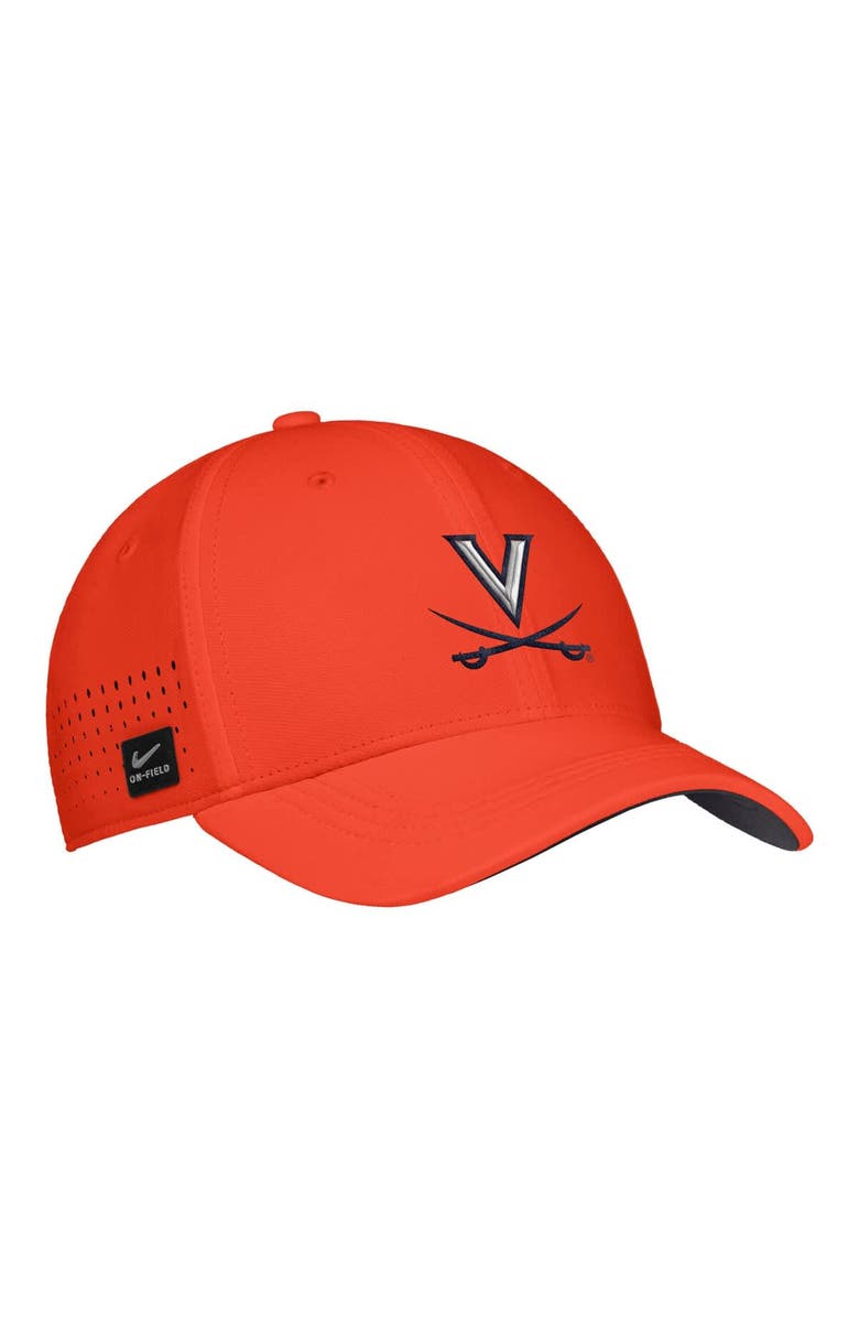 Nike Men's Nike Orange Virginia Cavaliers 2025 On-Field Performance Flex Hat, Main, color, 