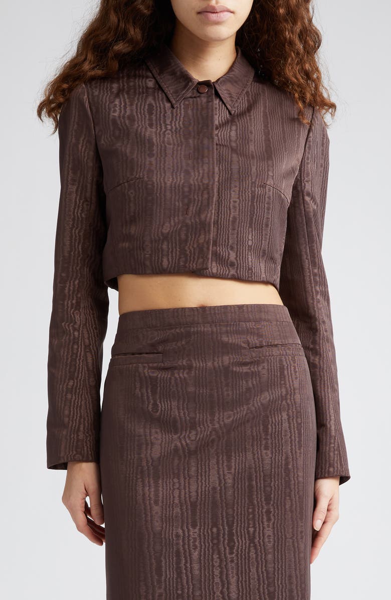 Marine Serre Crop Moiré Jacket, Main, color,