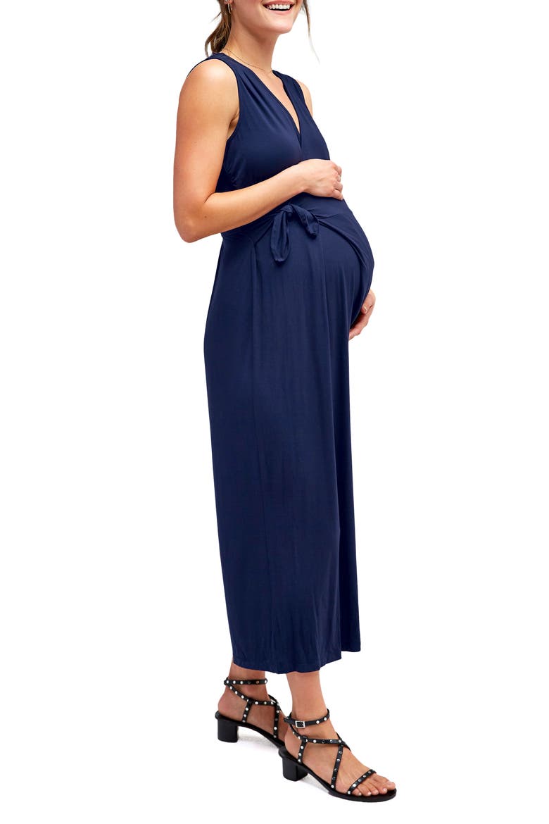 Maternity Francesca Wide Leg Maternity/Nursing Jumpsuit, Alternate, color, DARK NAVY