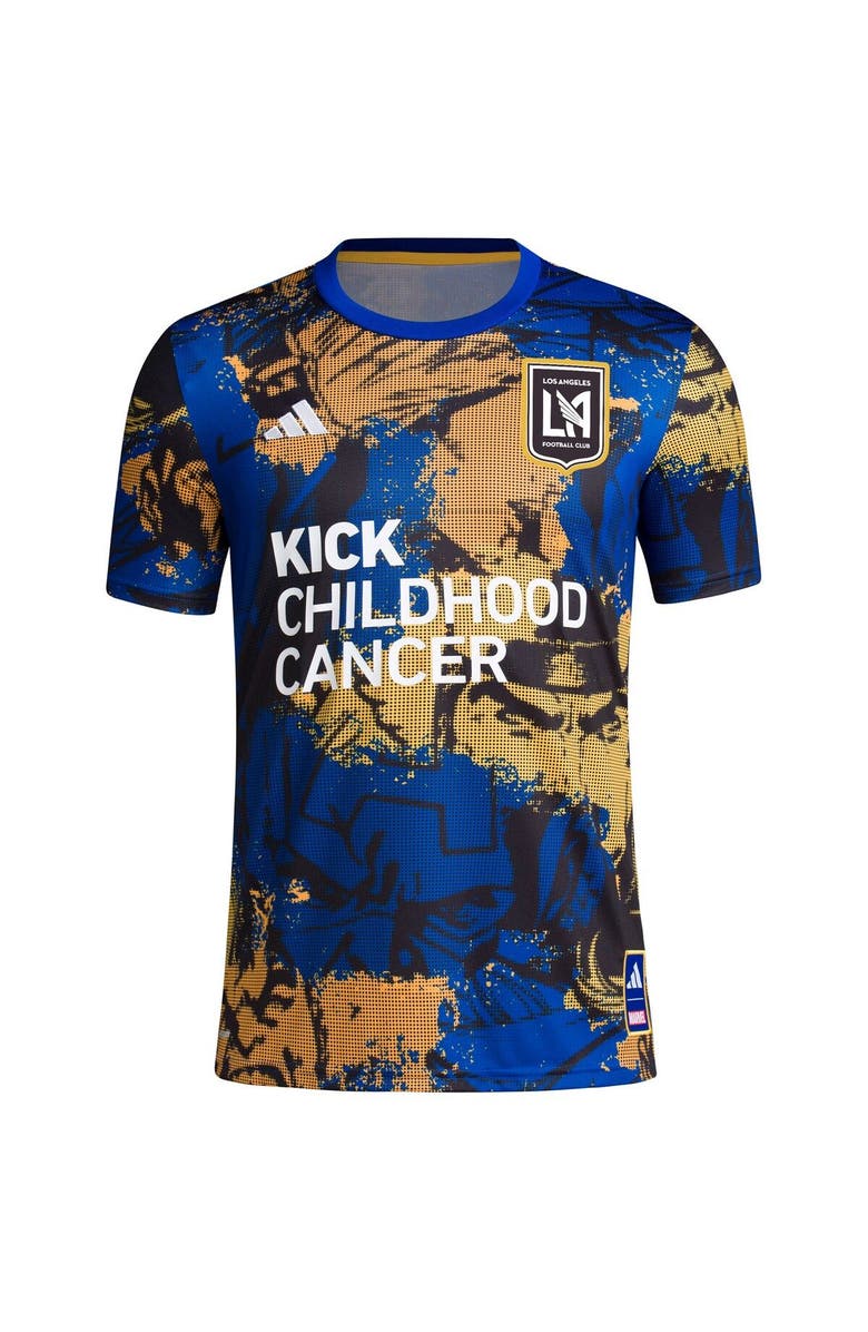 adidas Men's adidas Royal LAFC 2023 MLS Works Kick Childhood Cancer x Marvel Pre-Match Top, Alternate, color, 