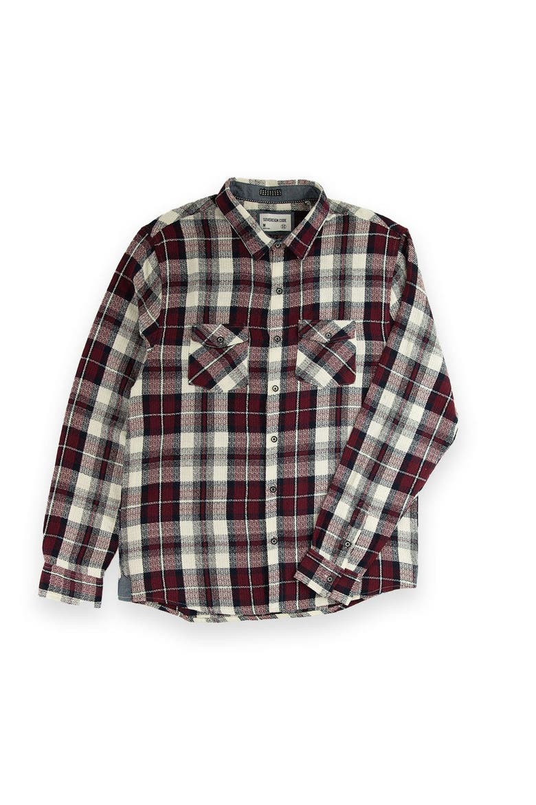 Redwood Button Down Shirt, Main, color, Dk Red/ Luke Plaid