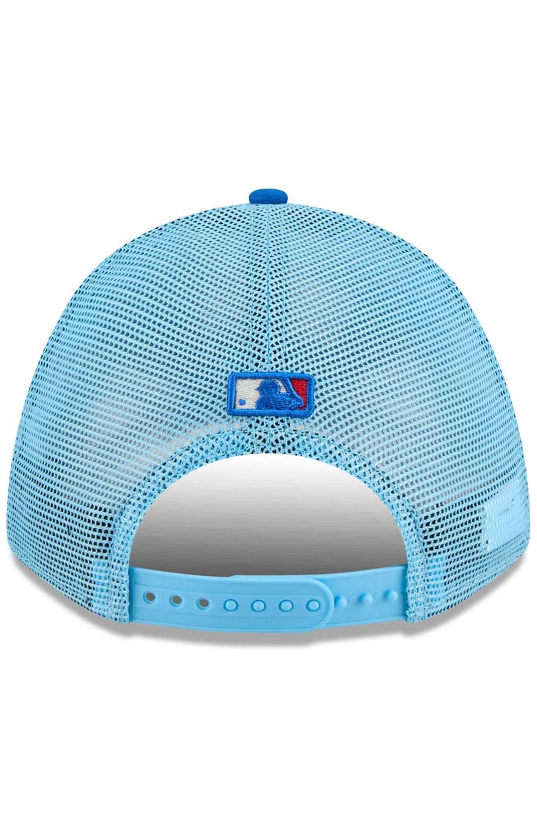 New Era Men's New Era Light Blue/Blue New York Yankees 2025 Fourth of July 9FORTY A-Frame M-Crown Adjustable Trucker Hat, Alternate, color,