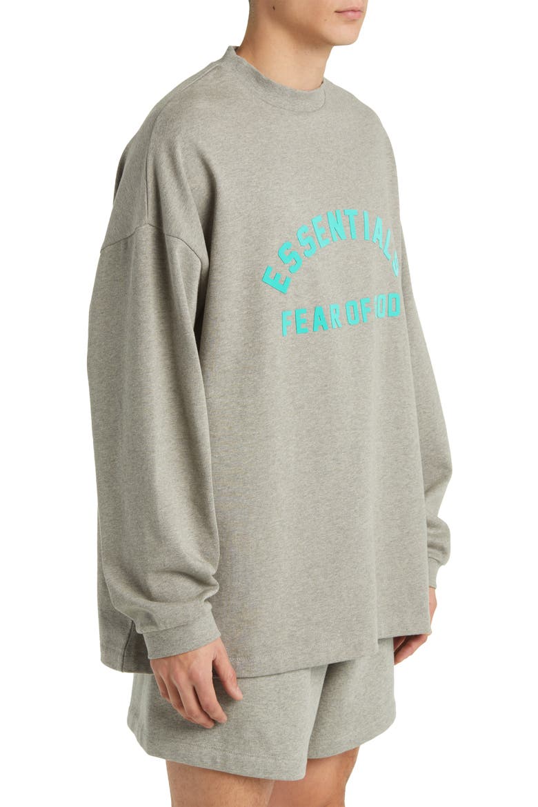 Long Sleeve Cotton Graphic T-Shirt, Alternate, color, DARK HEATHER OATMEAL