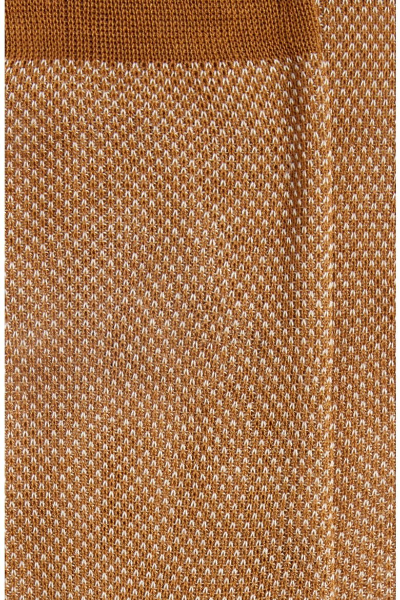 Bird's Eye Jacquard Cotton Dress Socks, Alternate, color, BROWN