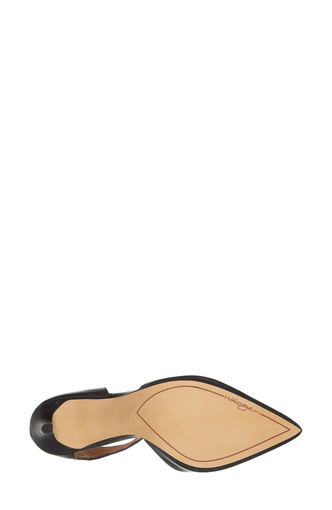 'Melinda' Ankle Strap Pump, Alternate, color, BLACK NAPPA/ LIZARD PRINT