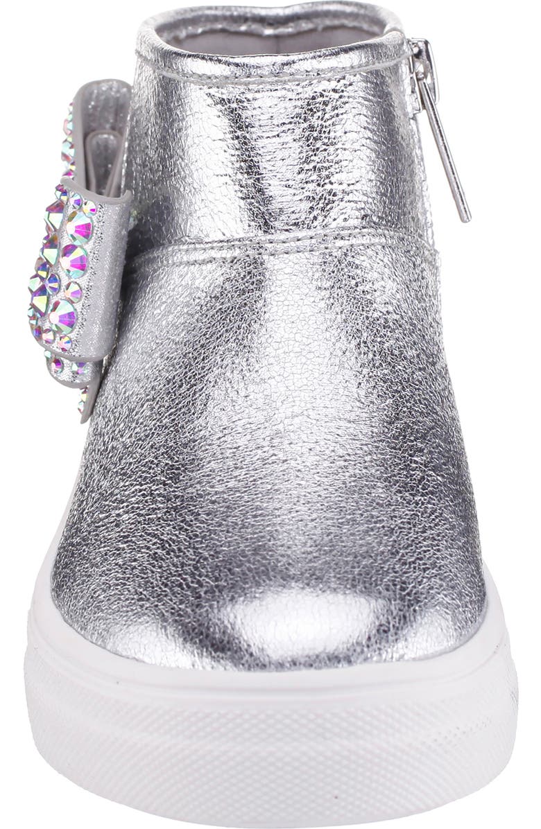 Nina Kids' Gwenny Sneaker, Alternate, color, Silver Crackled Metallic