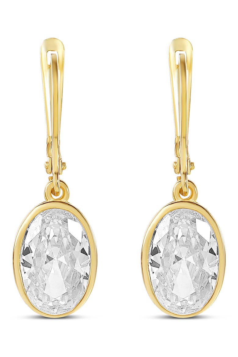Bezel Oval Drop Earrings, Main, color, GOLD
