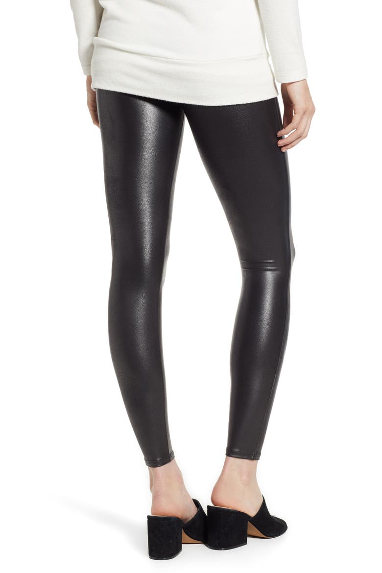 Faux Leather Leggings, Alternate, color, VERY BLACK