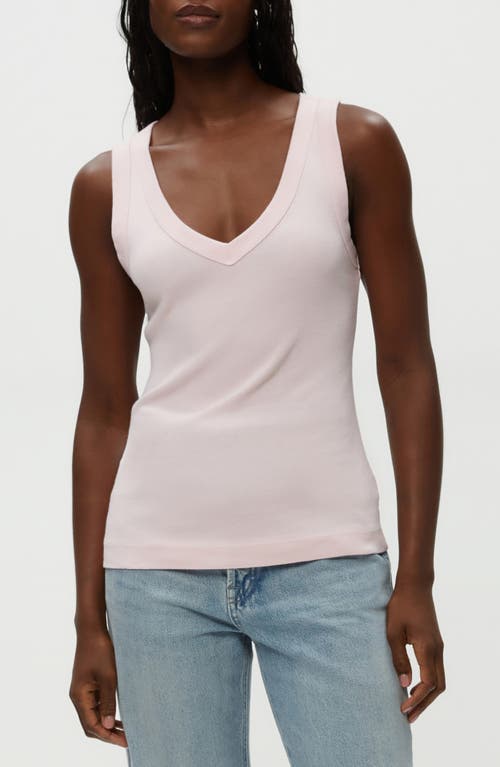 Michael Stars Maya Cotton V-neck Tank In Pink