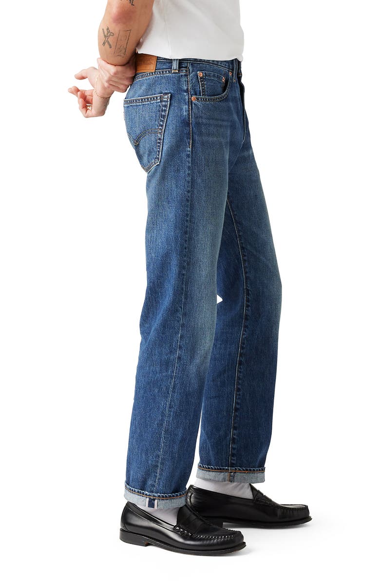 Levi's<sup>®</sup> 505<sup>™</sup> Relaxed Straight Leg Selvedge Jeans, Alternate, color,