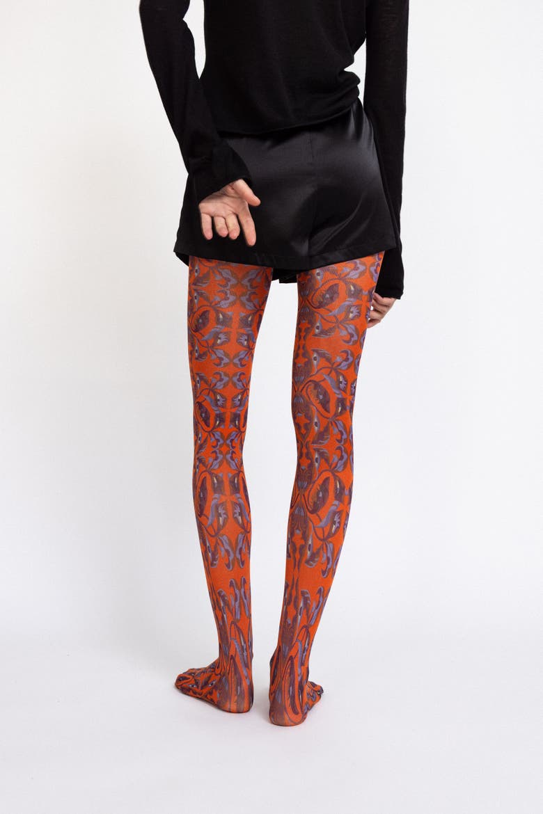 Printed Tights, Alternate, color, Red
