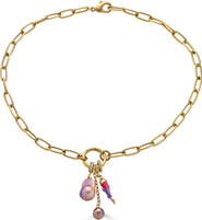 Loni Paul Jewelry Peach Baroque Pearl Charm Cluster Necklace