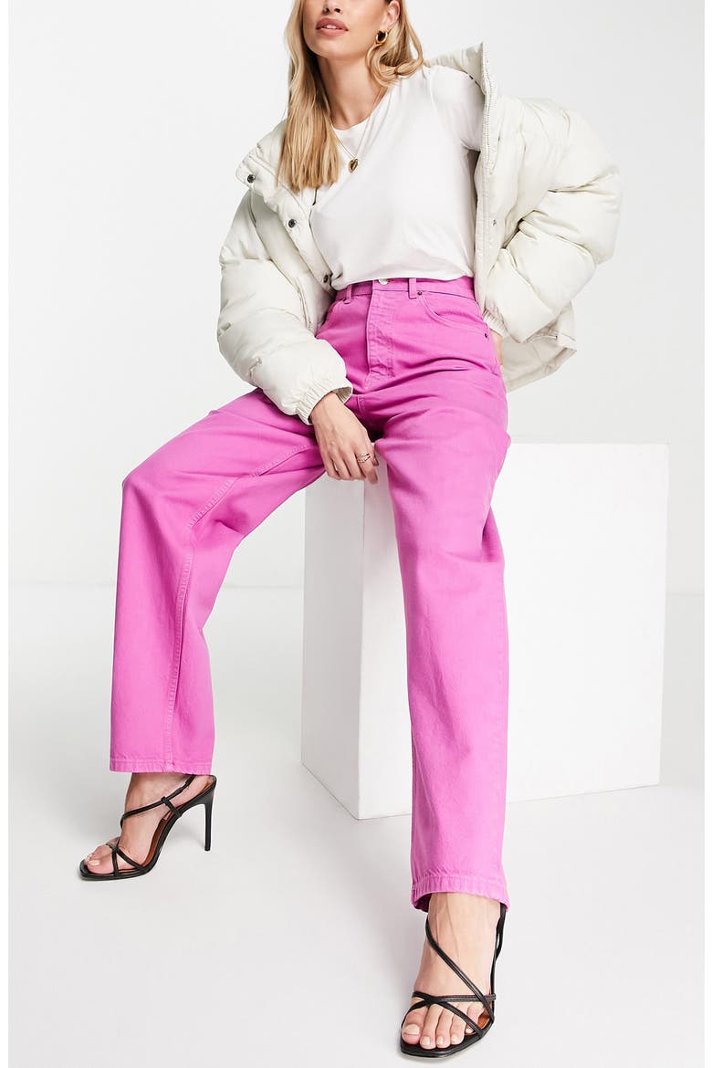 High Waist Nonstretch Balloon Jeans, Alternate, color, BRIGHT PINK