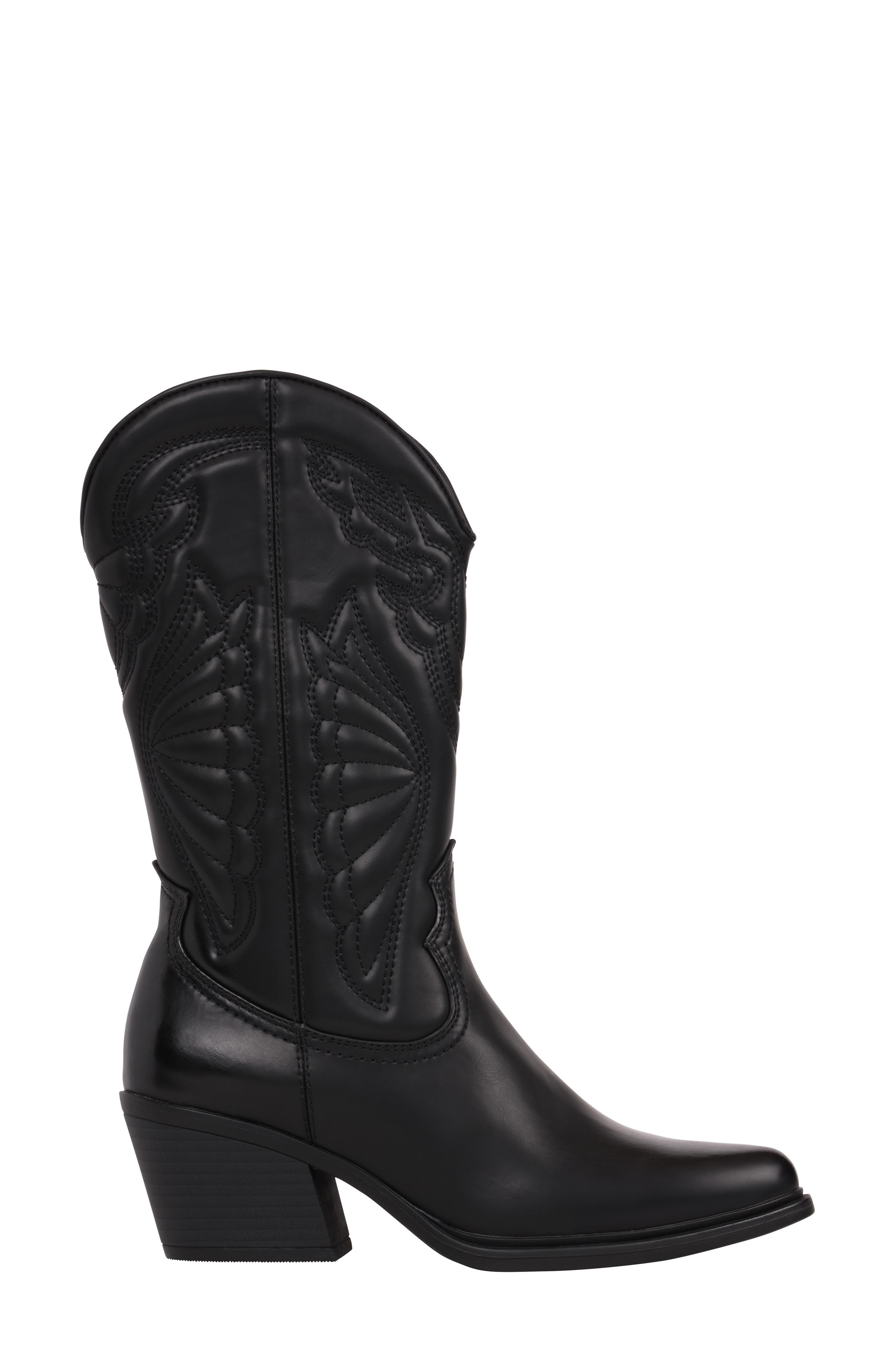 GOOD CHOICE NEW YORK Savannah Western Embroidered Boot, Alternate, color, Black