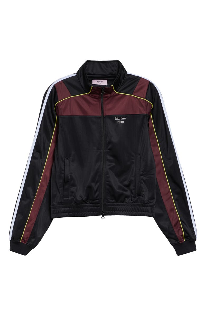 Martine Rose Shrunken Track Jacket, Main, color, Black Burgundy