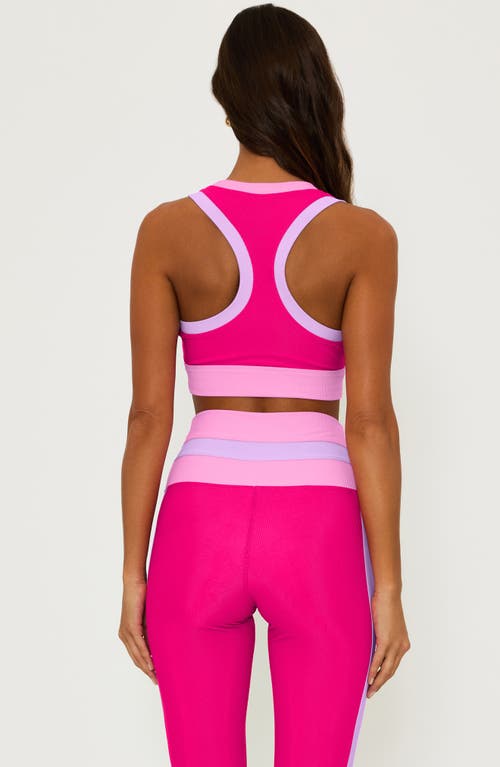 Shop Beach Riot Mariella Colorblock Rib Leggings In Raspberry