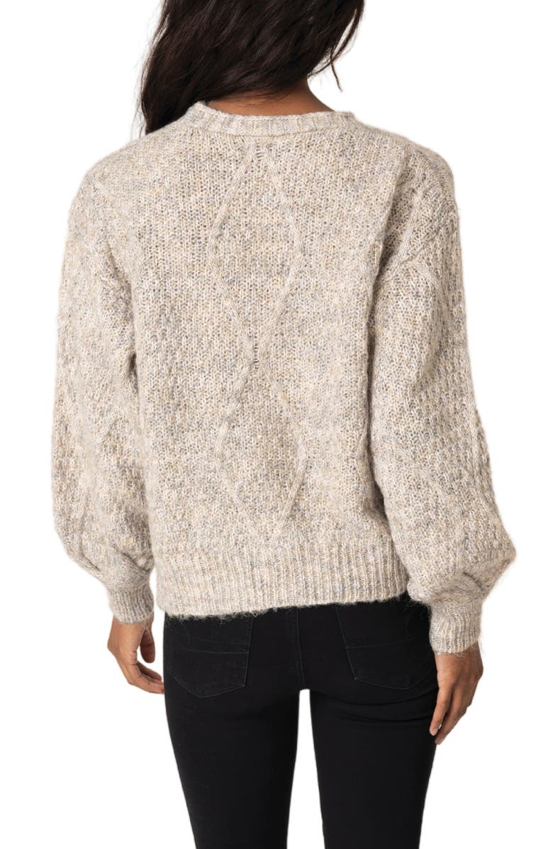GIBSONLOOK Gigi Cable Knit Cardigan, Alternate, color, Oatmeal
