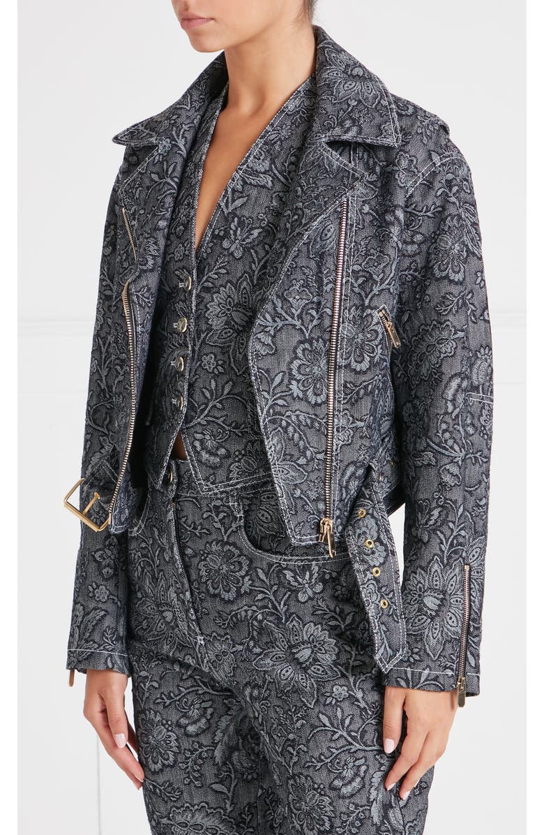 Temperley London Francis Denim Jacket, Alternate, color, Washed Black