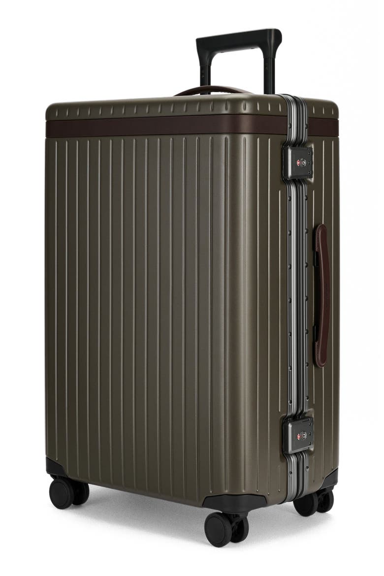 The Check-in Suitcase, Alternate, color, Dark Olive / Chocolate