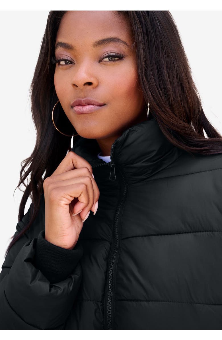 Roaman's Plus Size Lightweight Quilted Jacket, Alternate, color, Evening Blue