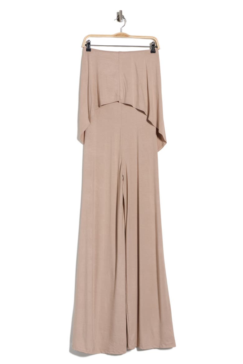 Strapless Popover Jumpsuit, Alternate, color, BRONZE BROWN