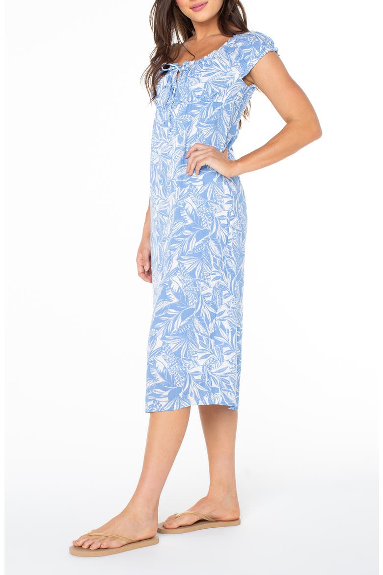 Sweet Pea Puff Sleeve Midi Dress, Alternate, color, SILVER LAKE