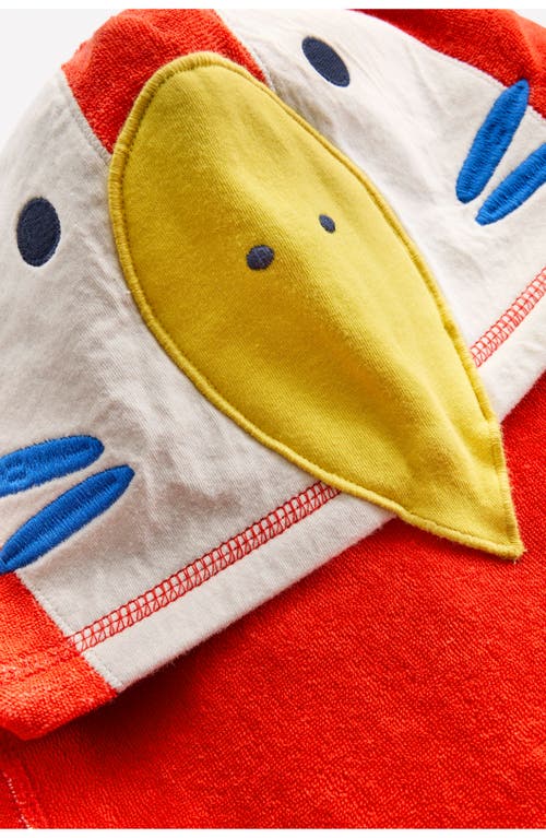 Mini Boden Kids' Parrot Appliqué Terry Cloth Swim Cover-up Top