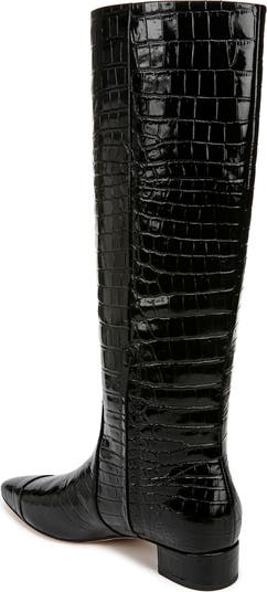 Cecile Croc Embossed Knee High Boot