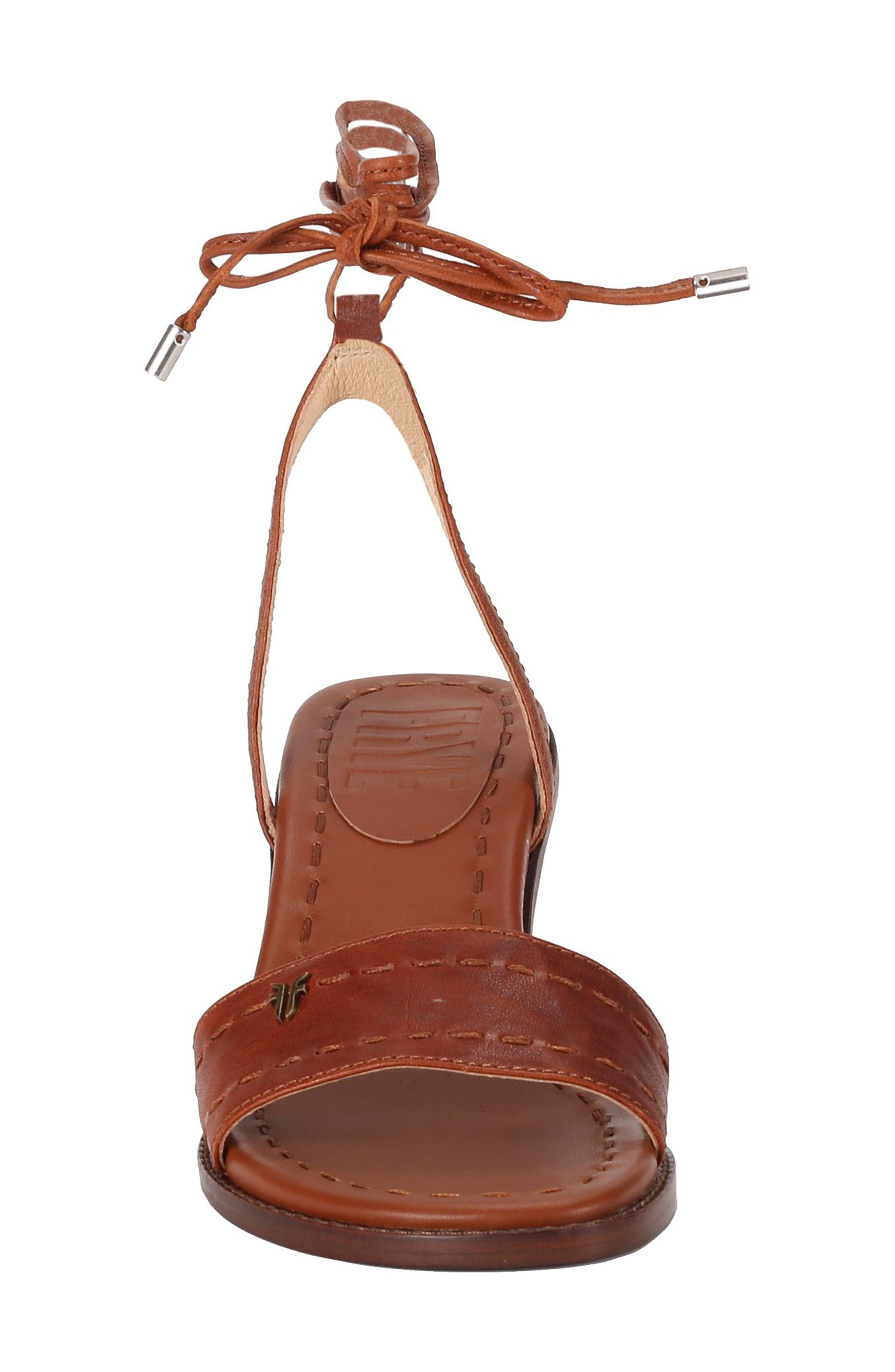 Estelle Ankle Wrap Sandal, Alternate, color, COGNAC