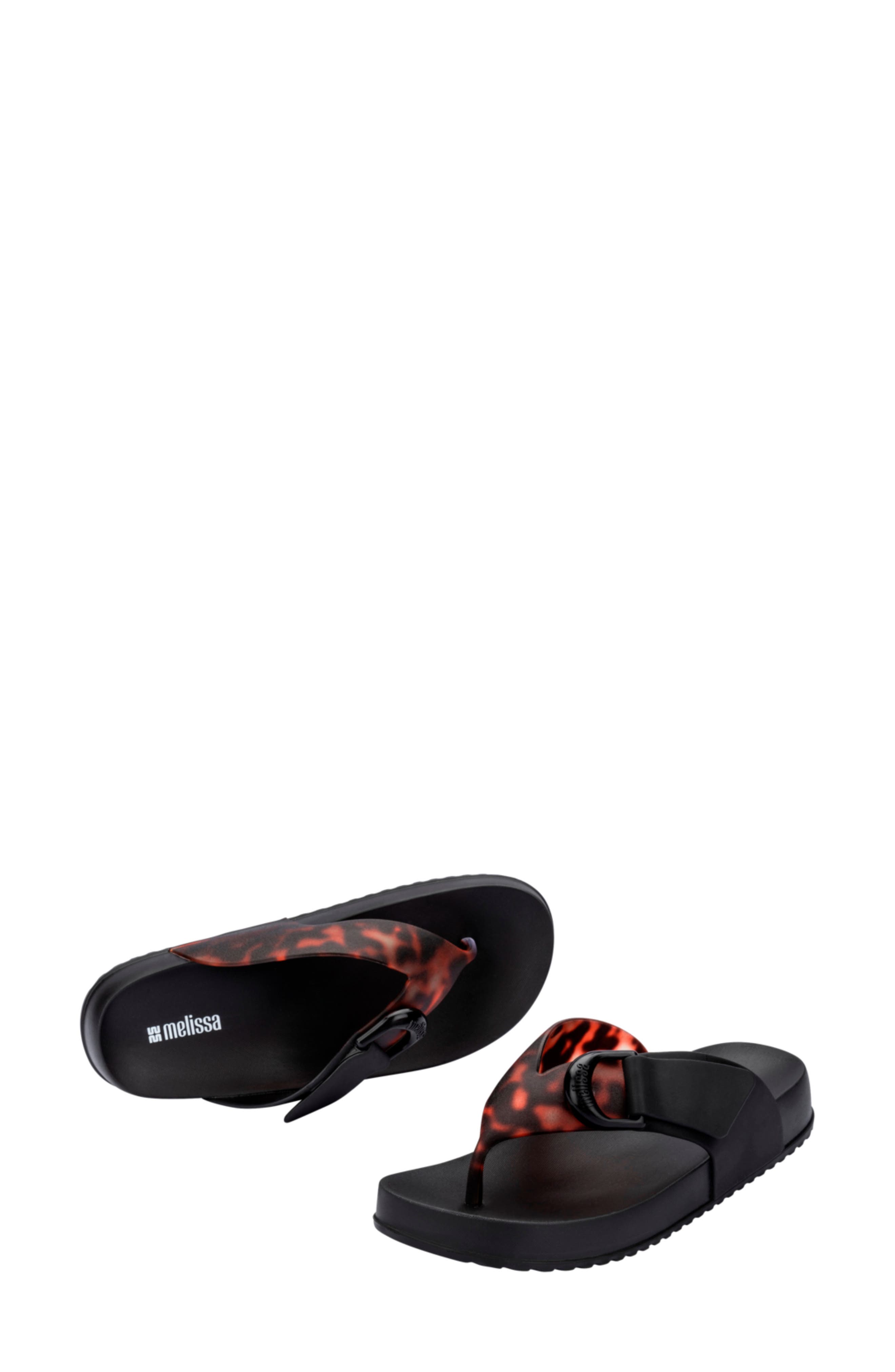 Melissa Cozy Water Resistant Platform Flip Flop, Alternate, color, Black/ Clear