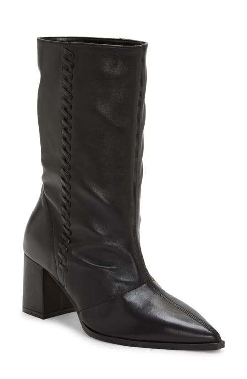 Vince Camuto Lorrys Whipstitch Block Heel Boot In Black