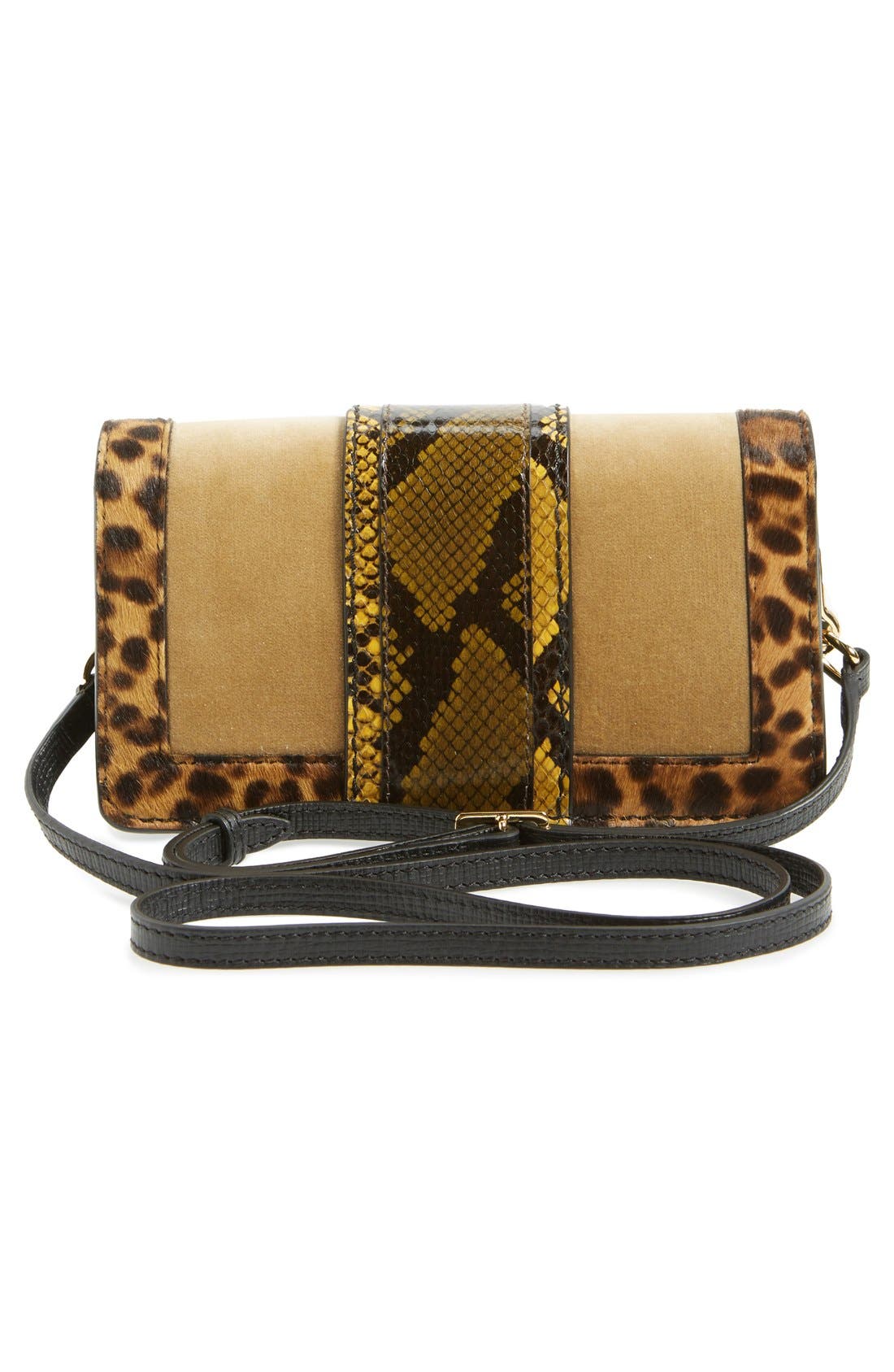 Burberry 'Belt Bag' Mixed Finish Convertible Clutch with Genuine Snakeskin Trim, Alternate, color, 