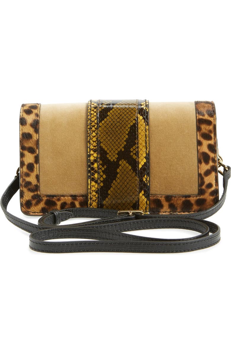 Burberry 'Belt Bag' Mixed Finish Convertible Clutch with Genuine Snakeskin Trim, Alternate, color,