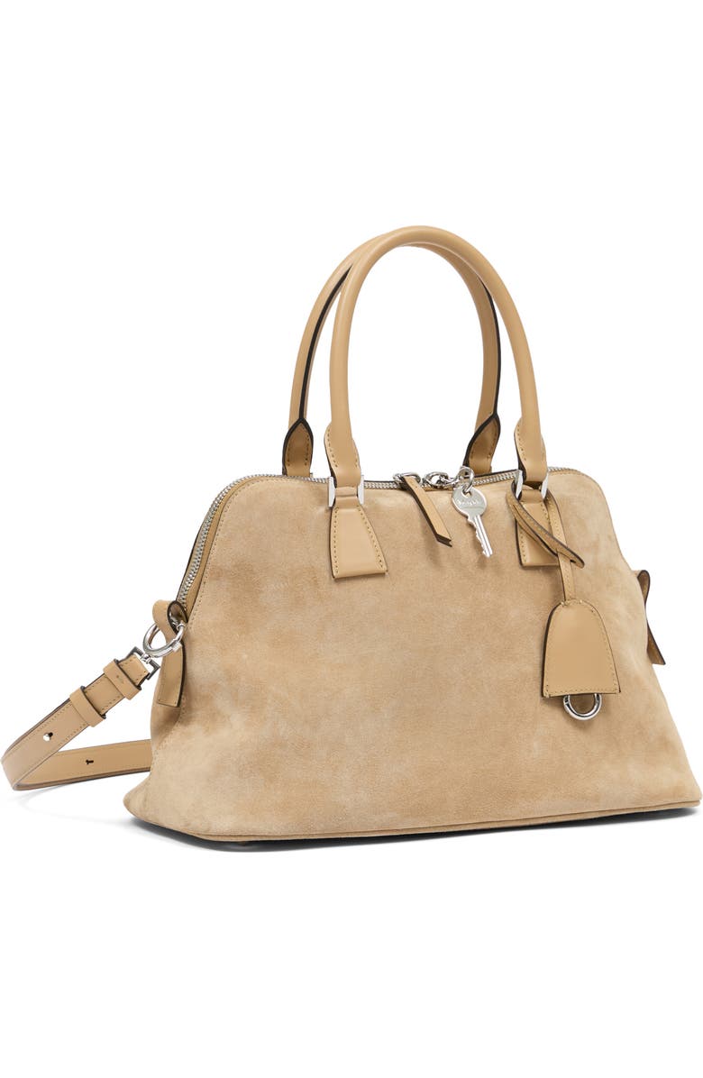 Maison Margiela Medium 5AC Soft Suede Handheld Bag, Alternate, color, Camel