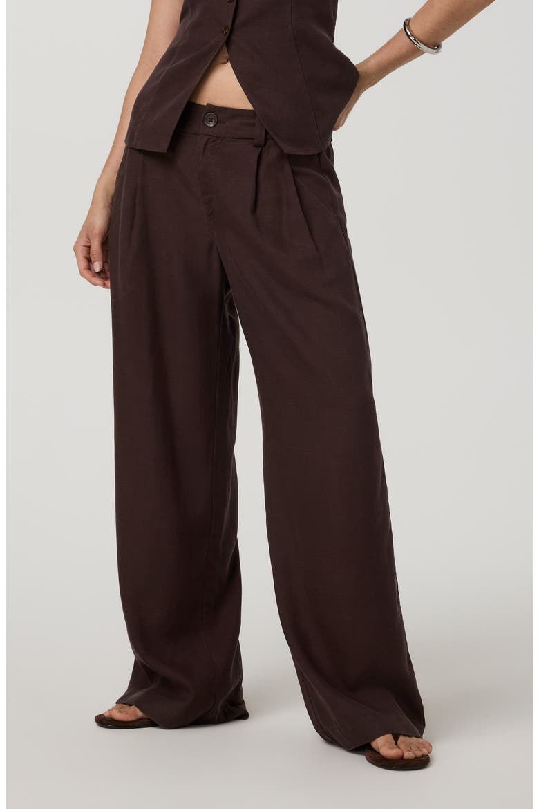 Trestles Wide Leg Twill Pants, Main, color, FRENCH ROAST