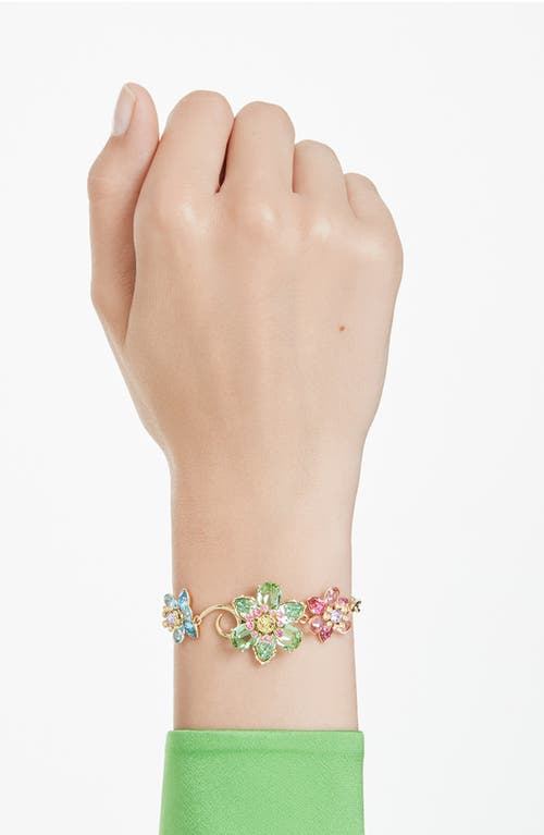 Swarovski Idyllia Mixed Cuts Flower Multicolored Gold-tone Plated Bracelet