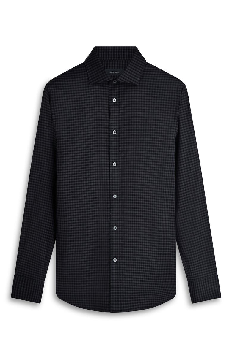 Bugatchi Axel Shaped Fit Gingham Stretch Cotton Button-Up Shirt, Alternate, color,