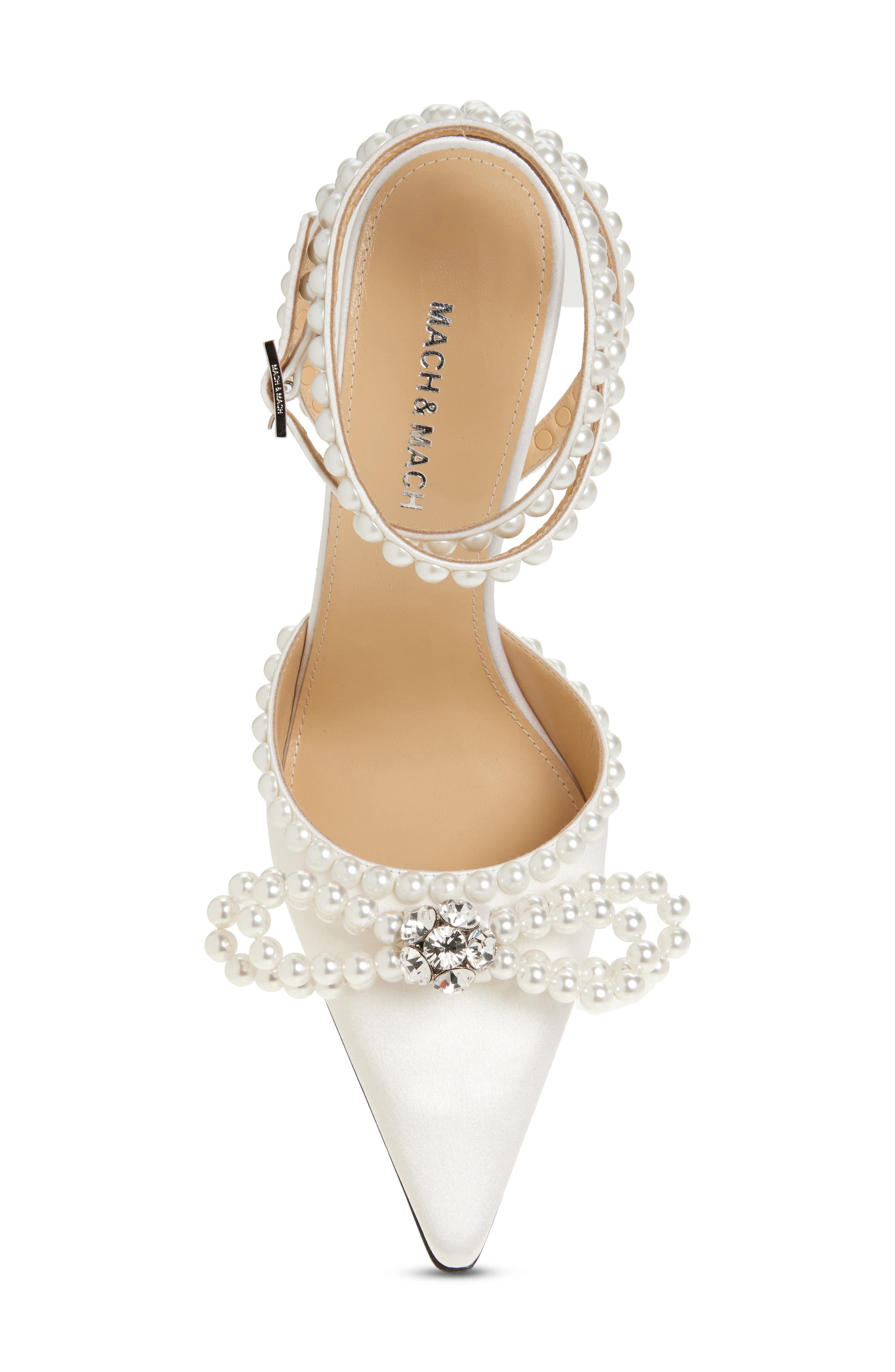 Mach 
Mach Double Bow Faux Pearl Slingback Pump, Alternate, color, 
