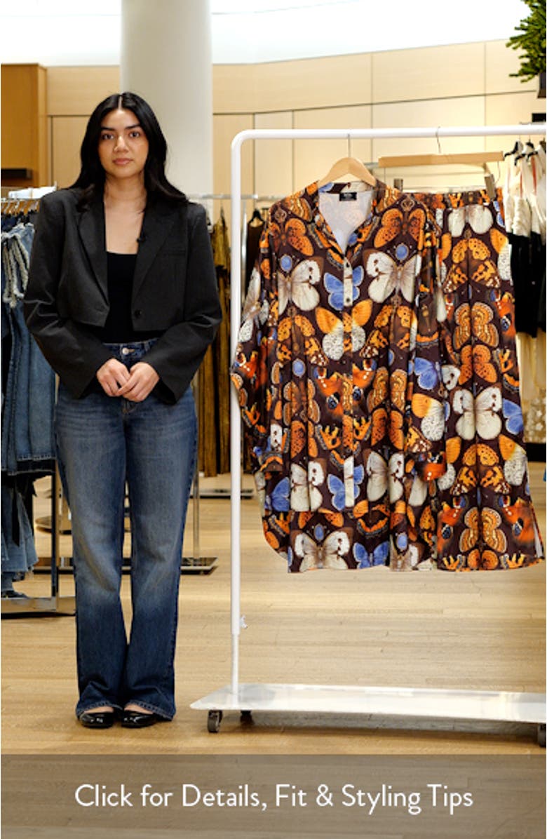 Mother Monarch Oversize Satin Button-Up Shirt & Wide Leg Pants Set, sales video thumbnail