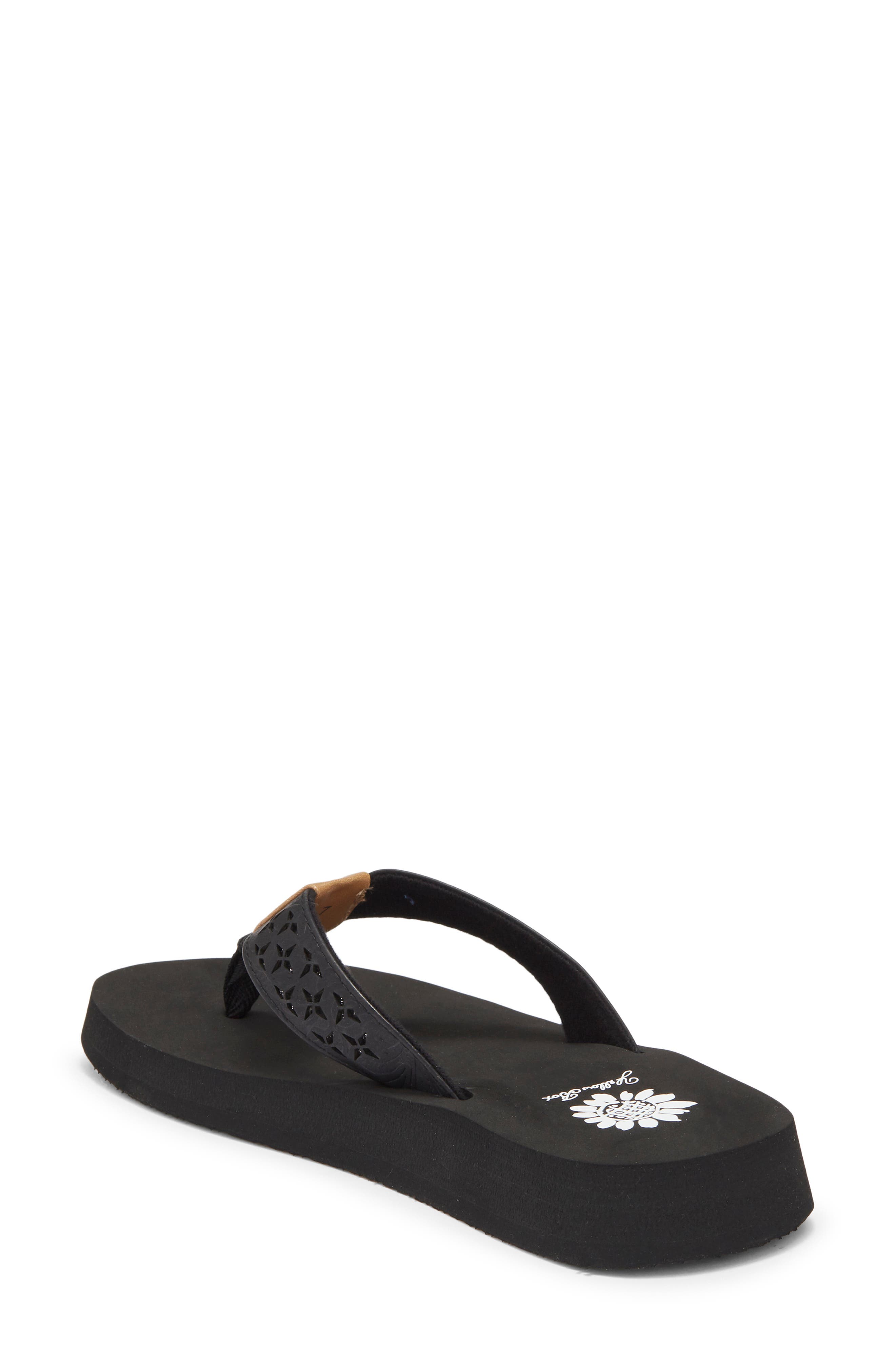 Yellow Box Premium Benji Lasercut Flip Flop, Alternate, color, Black