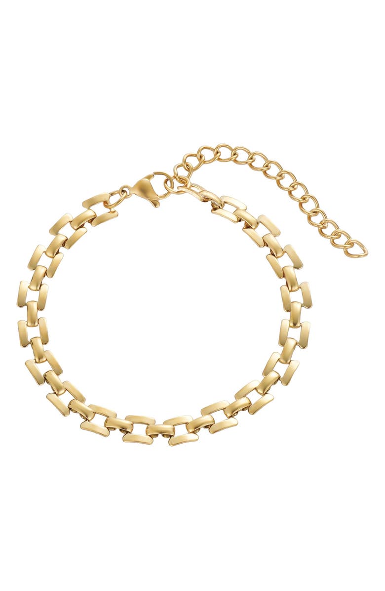 Adornia Geometric Link Chain Bracelet, Main, color, 