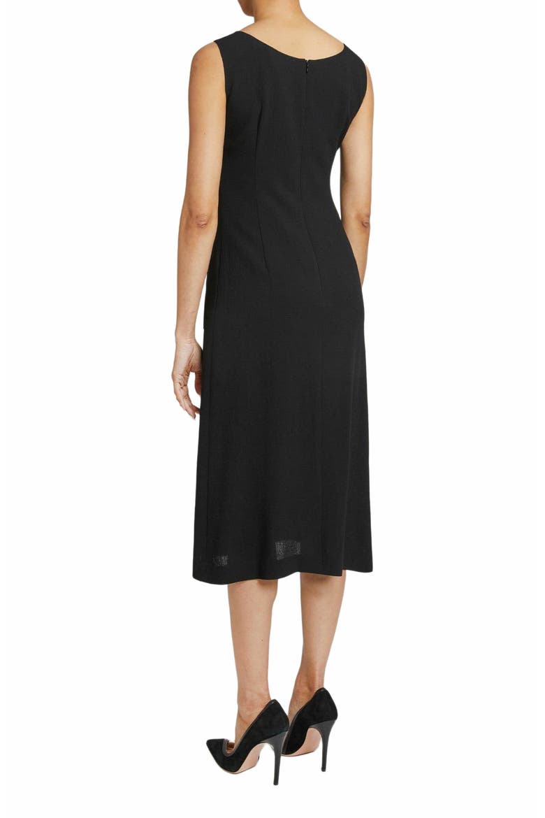 Fanny A-Line Sleeveless Dress in Luxury Wool Crepe, Alternate, color, BLACK