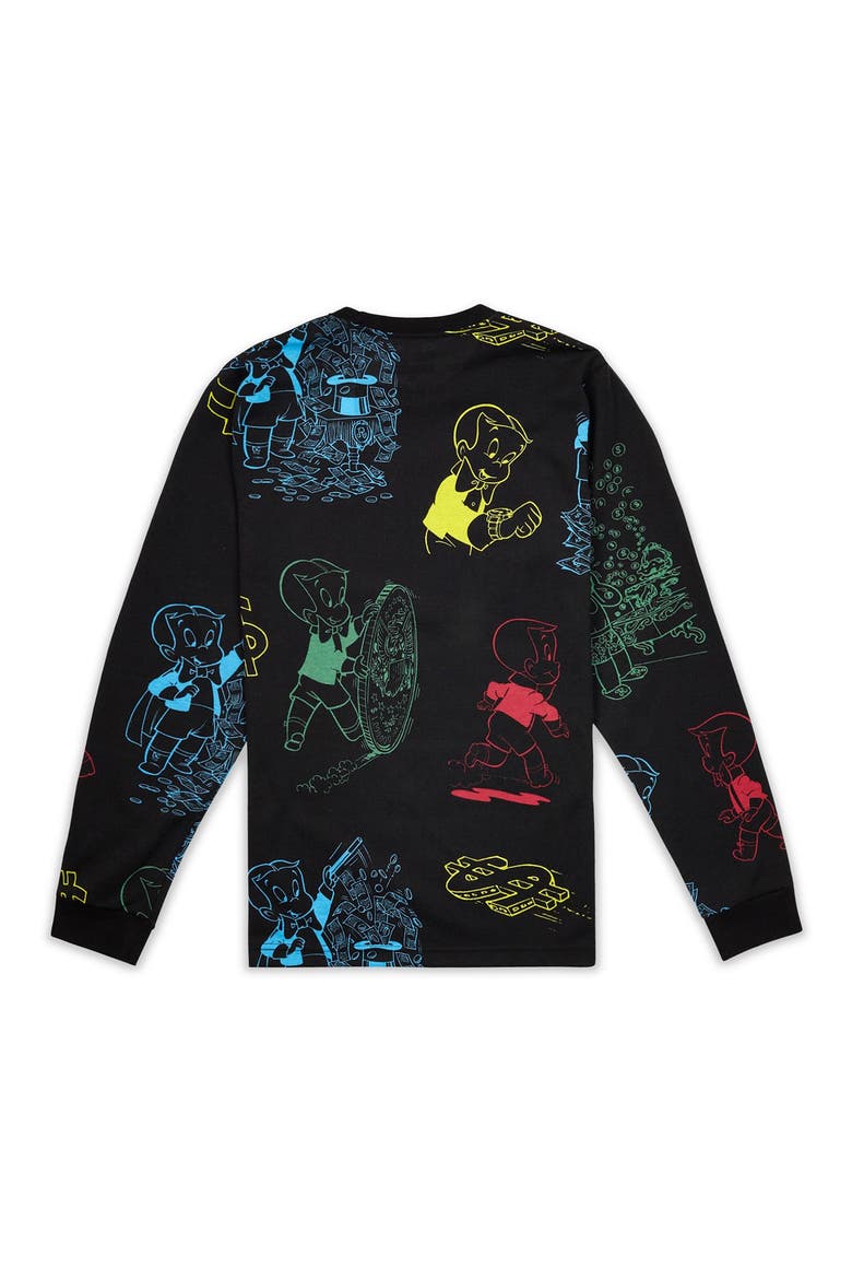 x Richie Rich Big Spender Long Sleeve Tee, Alternate, color, BLACK