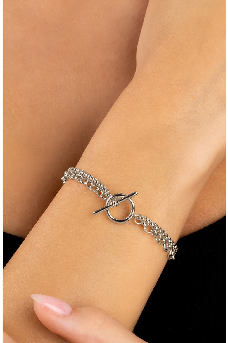 Anya Bead & Chain Toggle Bracelet, Alternate, color, SILVER