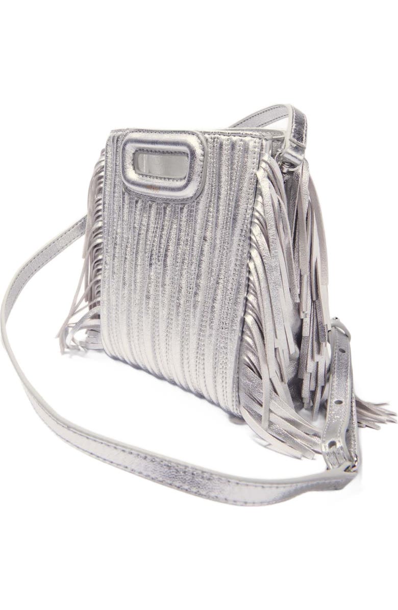 maje Metallic quilted leather M Mini bag, Alternate, color,