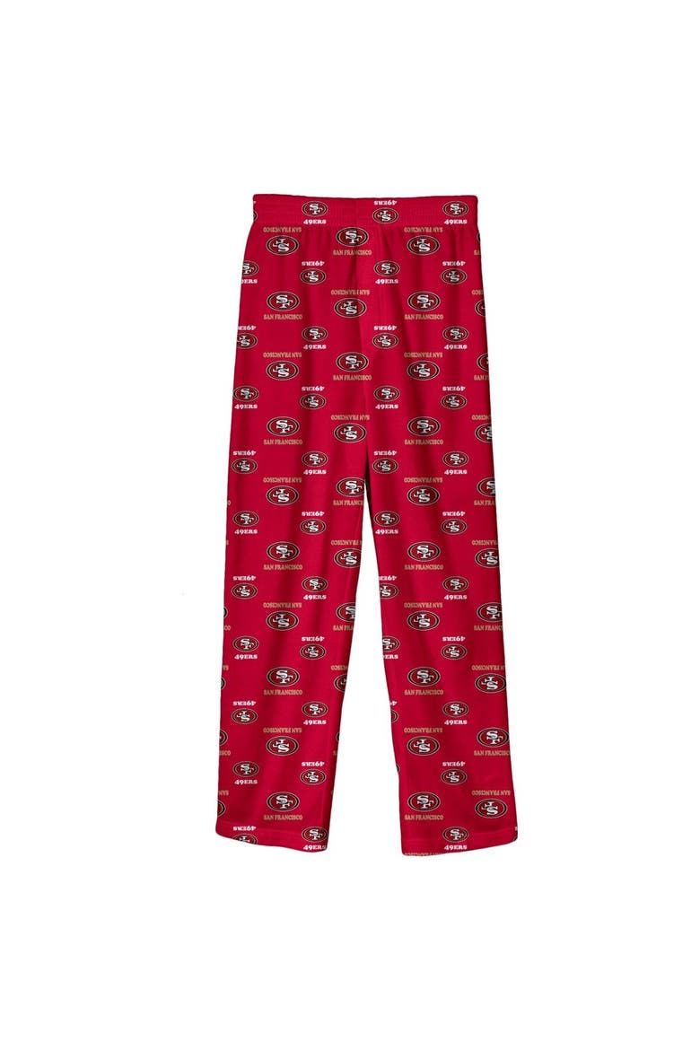 Youth Scarlet San Francisco 49ers Team-Colored Printed Pajama Pants, Main, color, Scarlet